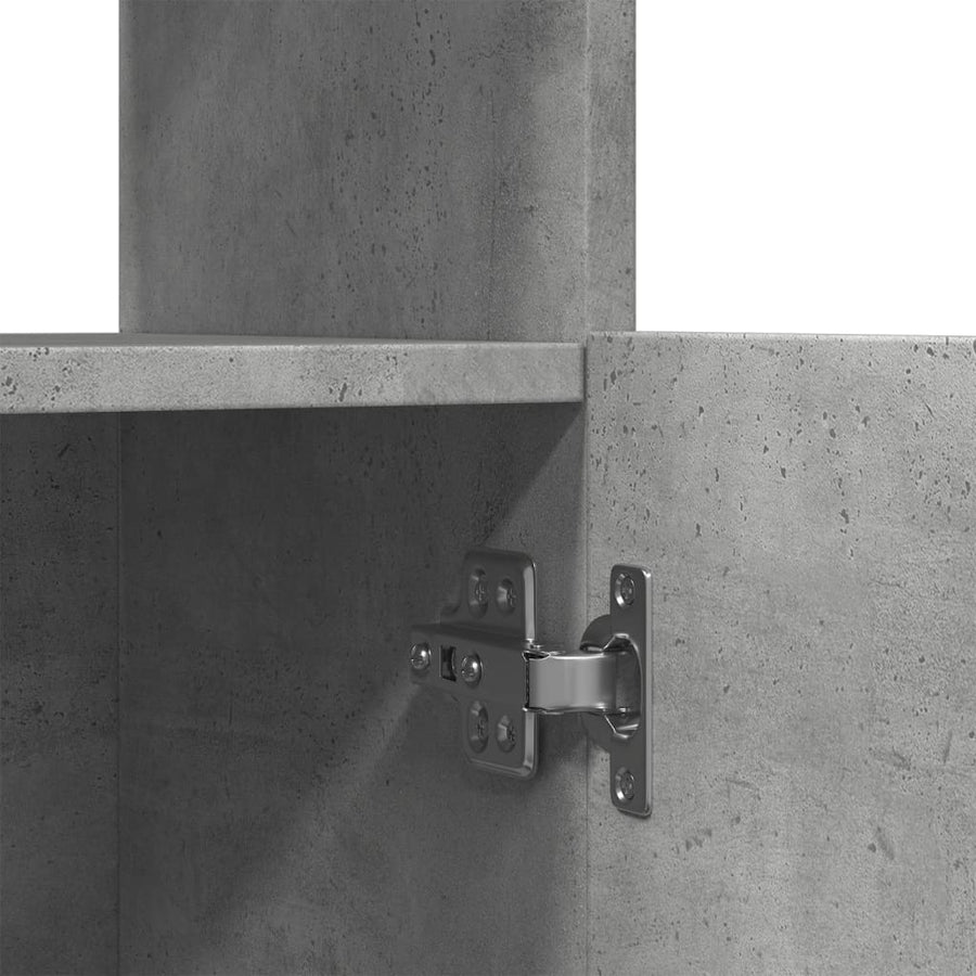 Hoge kast 92x33x180 cm bewerkt hout betongrijs