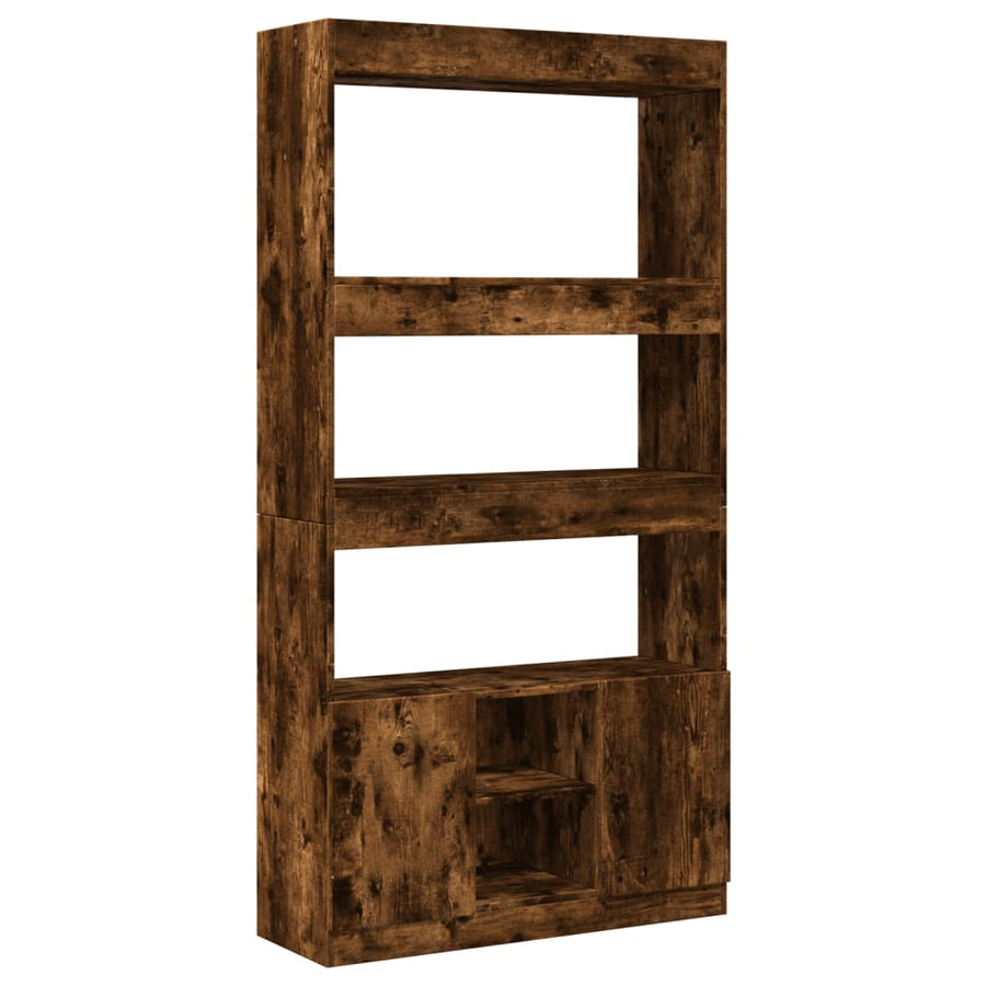 Hoge kast 92x33x180 cm bewerkt hout gerookt eikenkleurig