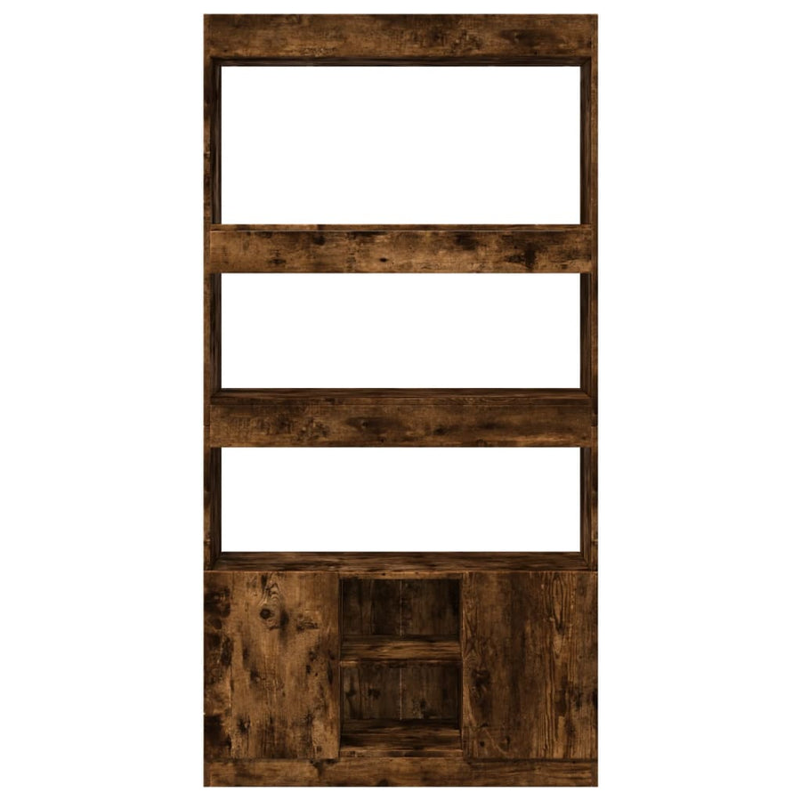 Hoge kast 92x33x180 cm bewerkt hout gerookt eikenkleurig