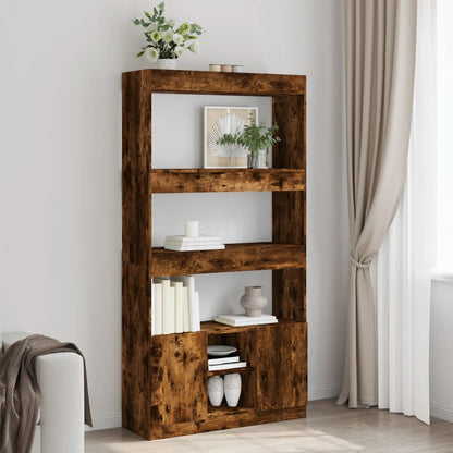 Hoge kast 92x33x180 cm bewerkt hout gerookt eikenkleurig