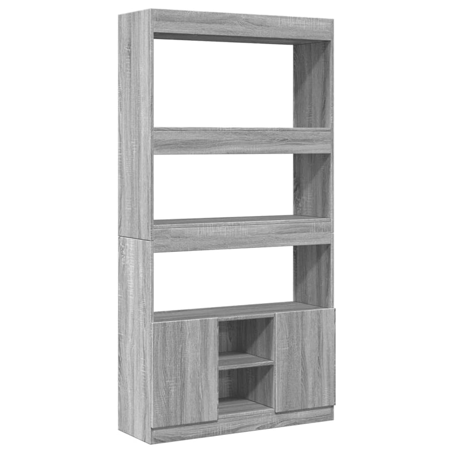 Hoge kast 92x33x180 cm bewerkt hout grijs sonoma eikenkleurig
