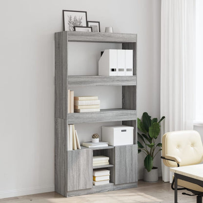 Hoge kast 92x33x180 cm bewerkt hout grijs sonoma eikenkleurig