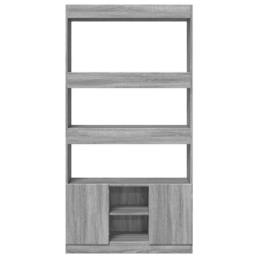 Hoge kast 92x33x180 cm bewerkt hout grijs sonoma eikenkleurig