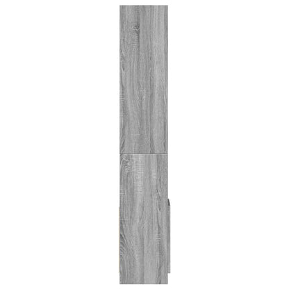 Hoge kast 92x33x180 cm bewerkt hout grijs sonoma eikenkleurig