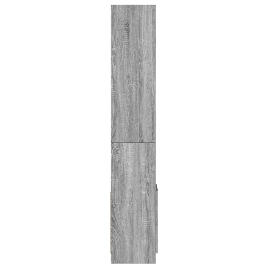 Hoge kast 92x33x180 cm bewerkt hout grijs sonoma eikenkleurig