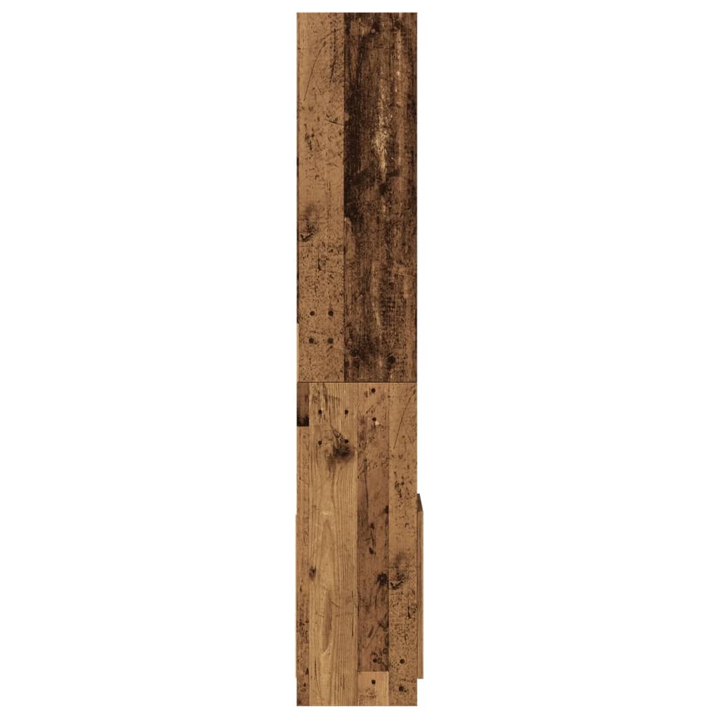 Hoge kast 92x33x180 cm bewerkt hout oud houtkleurig