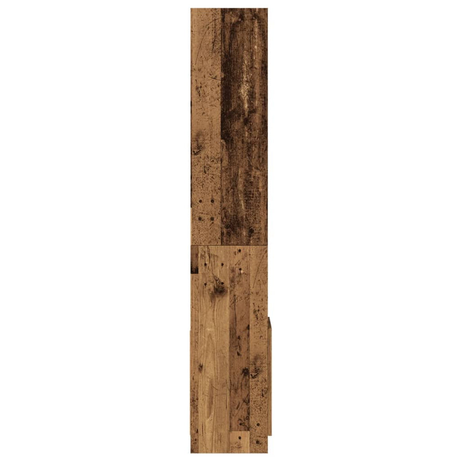 Hoge kast 92x33x180 cm bewerkt hout oud houtkleurig