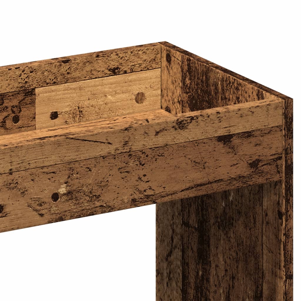 Hoge kast 92x33x180 cm bewerkt hout oud houtkleurig