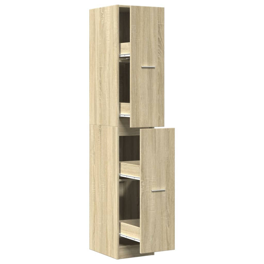 Apothekerskast 30x41x174,5 cm bewerkt hout sonoma eikenkleurig