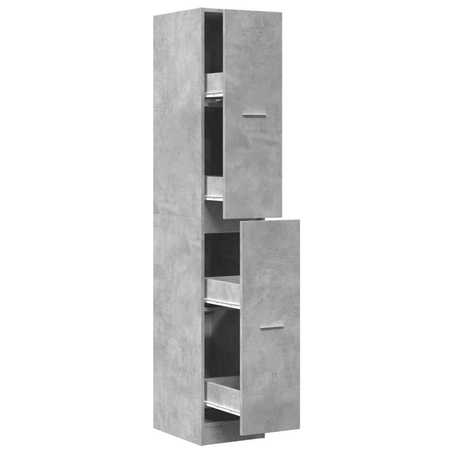 Apothekerskast 30x41x174,5 cm bewerkt hout betongrijs