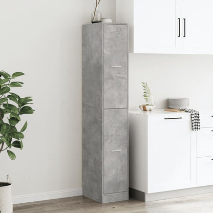 Apothekerskast 30x41x174,5 cm bewerkt hout betongrijs