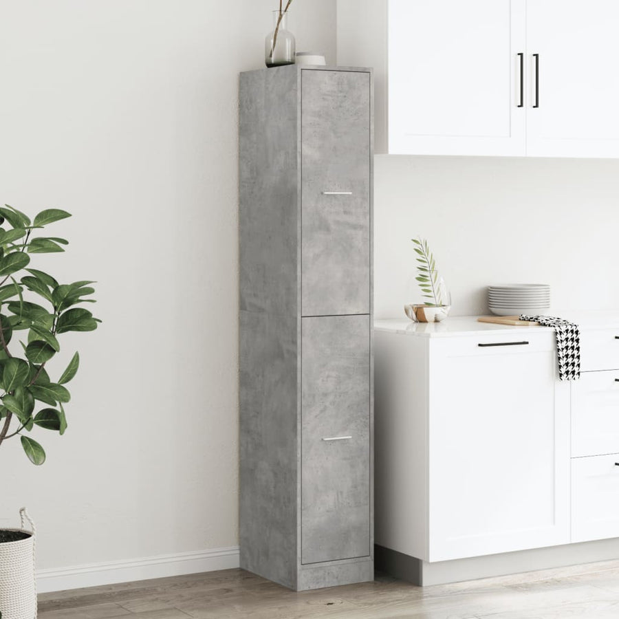 Apothekerskast 30x41x174,5 cm bewerkt hout betongrijs