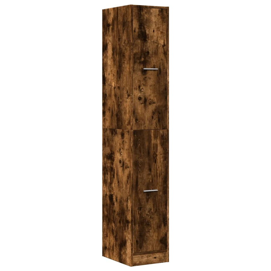 Apothekerskast 30x41x174,5 cm bewerkt hout gerookt eikenkleurig