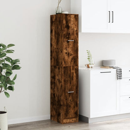 Apothekerskast 30x41x174,5 cm bewerkt hout gerookt eikenkleurig