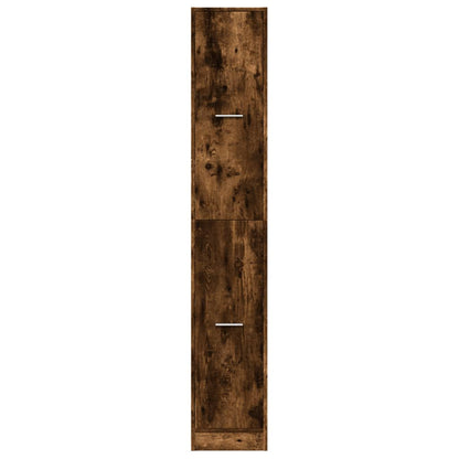 Apothekerskast 30x41x174,5 cm bewerkt hout gerookt eikenkleurig