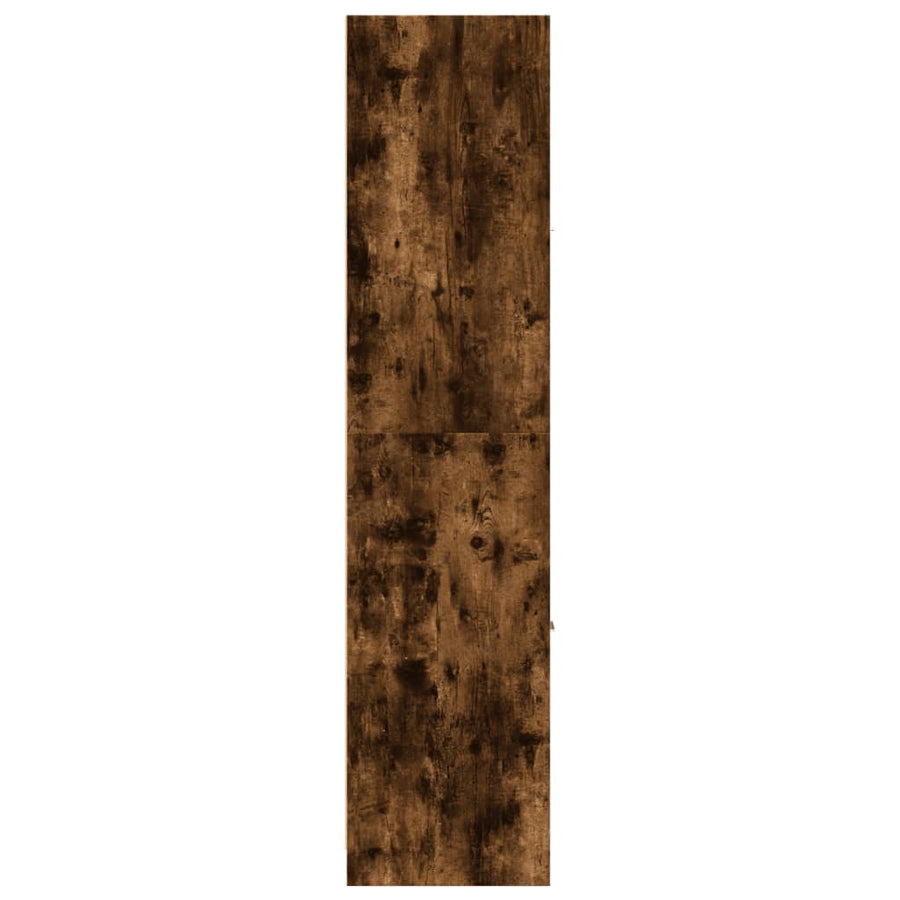 Apothekerskast 30x41x174,5 cm bewerkt hout gerookt eikenkleurig