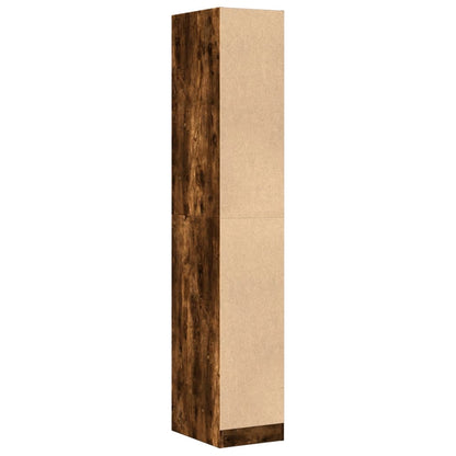 Apothekerskast 30x41x174,5 cm bewerkt hout gerookt eikenkleurig