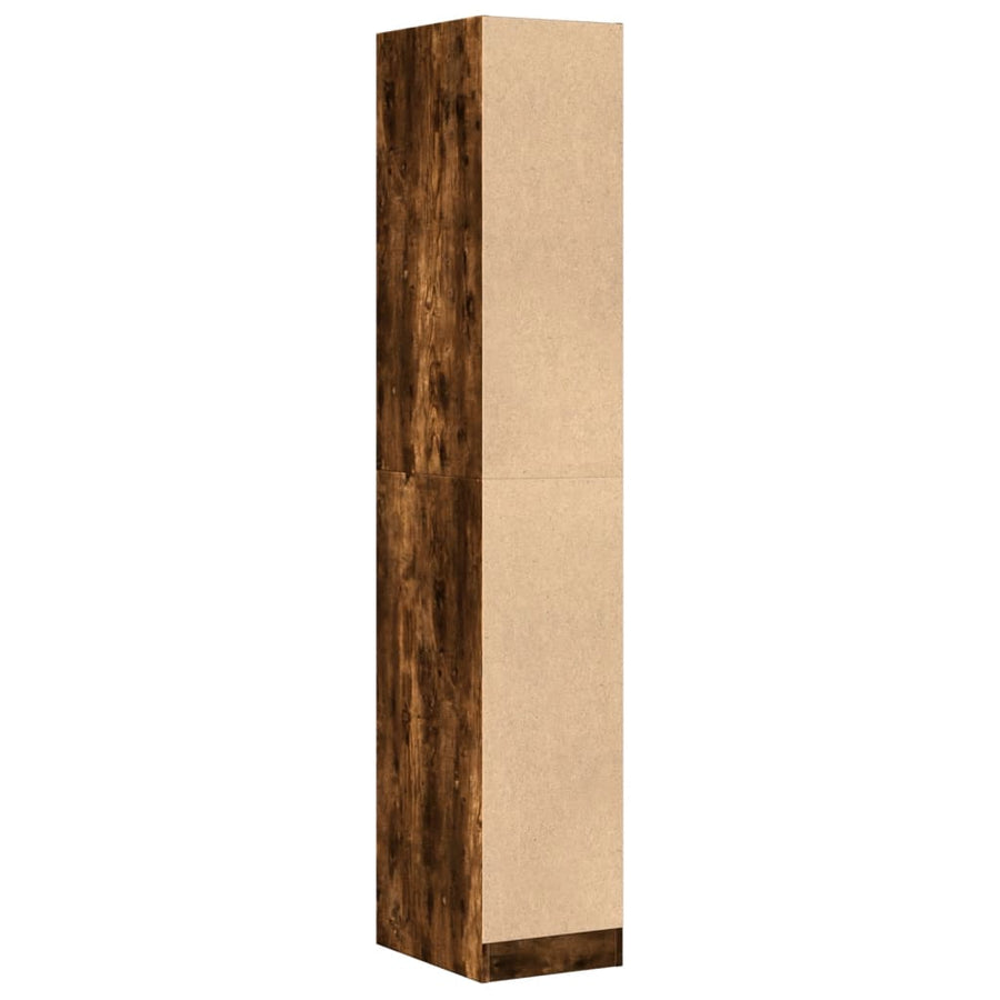 Apothekerskast 30x41x174,5 cm bewerkt hout gerookt eikenkleurig