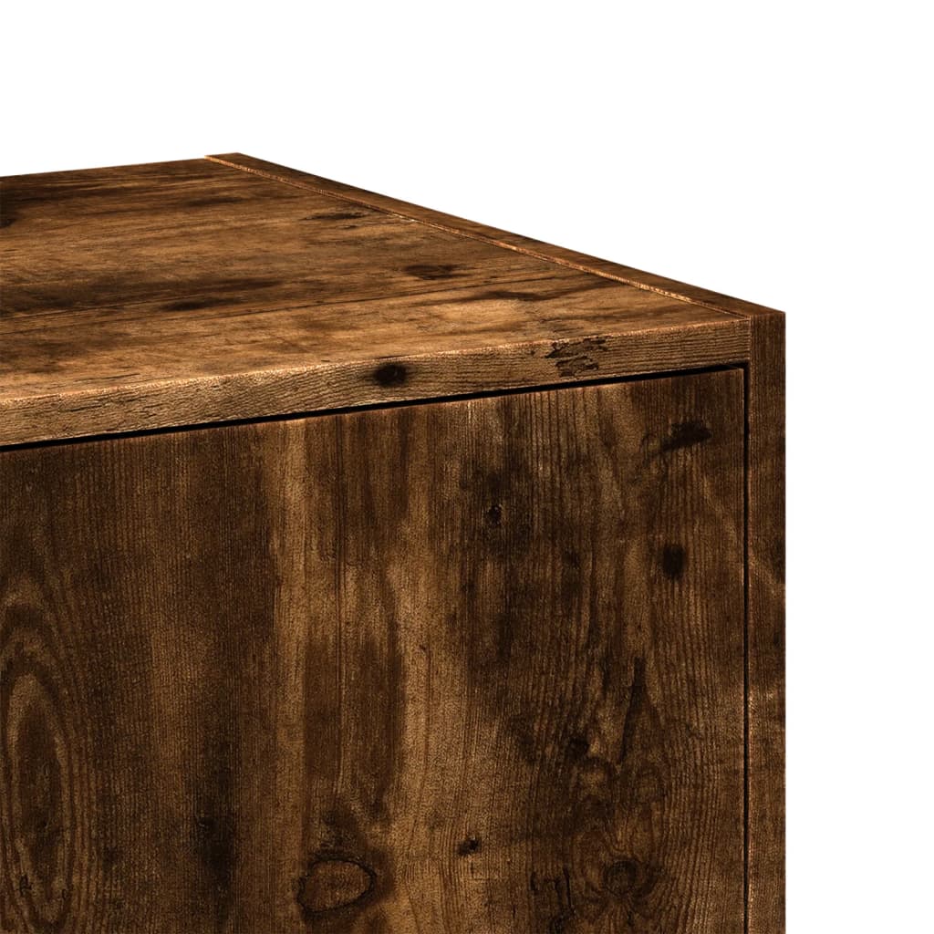 Apothekerskast 30x41x174,5 cm bewerkt hout gerookt eikenkleurig