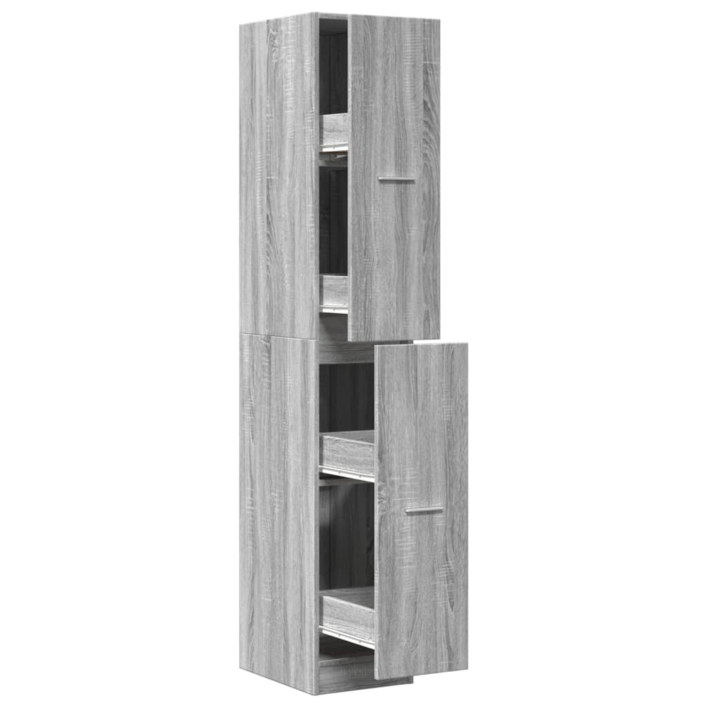 Apothekerskast 30x41x174,5 cm bewerkt hout grijs sonoma eiken