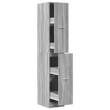 Apothekerskast 30x41x174,5 cm bewerkt hout grijs sonoma eiken