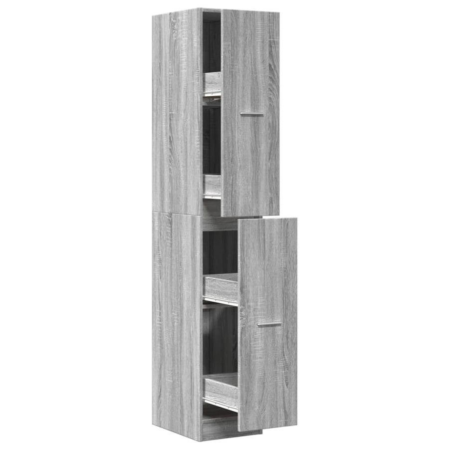Apothekerskast 30x41x174,5 cm bewerkt hout grijs sonoma eiken