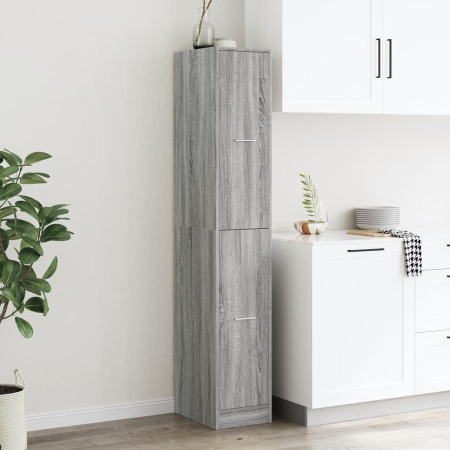 Apothekerskast 30x41x174,5 cm bewerkt hout grijs sonoma eiken