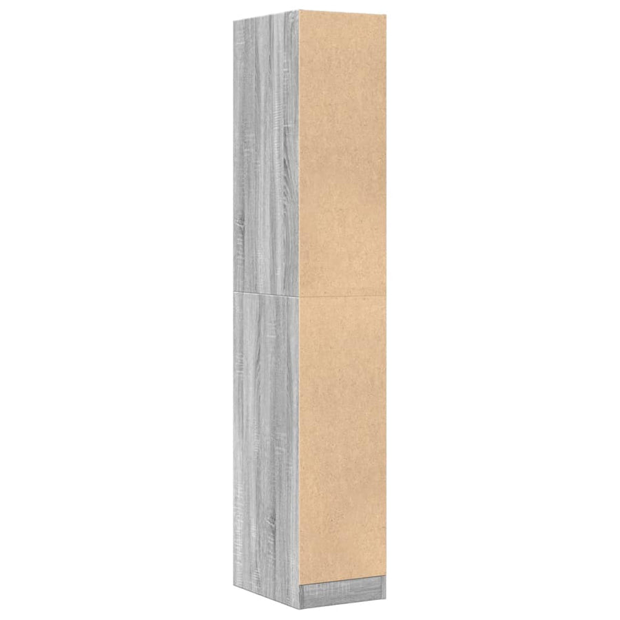 Apothekerskast 30x41x174,5 cm bewerkt hout grijs sonoma eiken