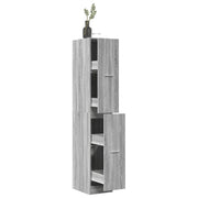 Apothekerskast 30x41x174,5 cm bewerkt hout grijs