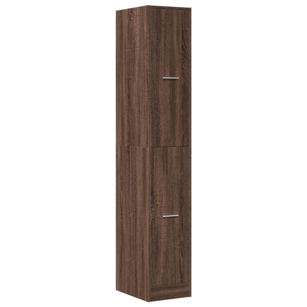 Apothekerskast 30x41x174,5 cm bewerkt hout bruin eikenkleurig