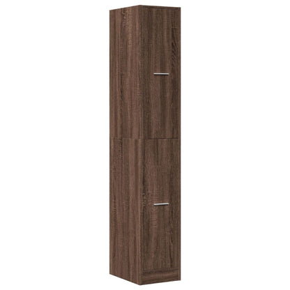 Apothekerskast 30x41x174,5 cm bewerkt hout bruin eikenkleurig