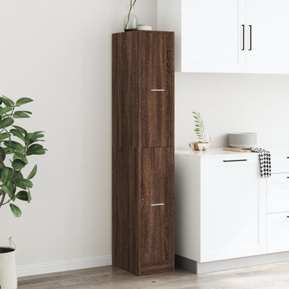 Apothekerskast 30x41x174,5 cm bewerkt hout bruin eikenkleurig