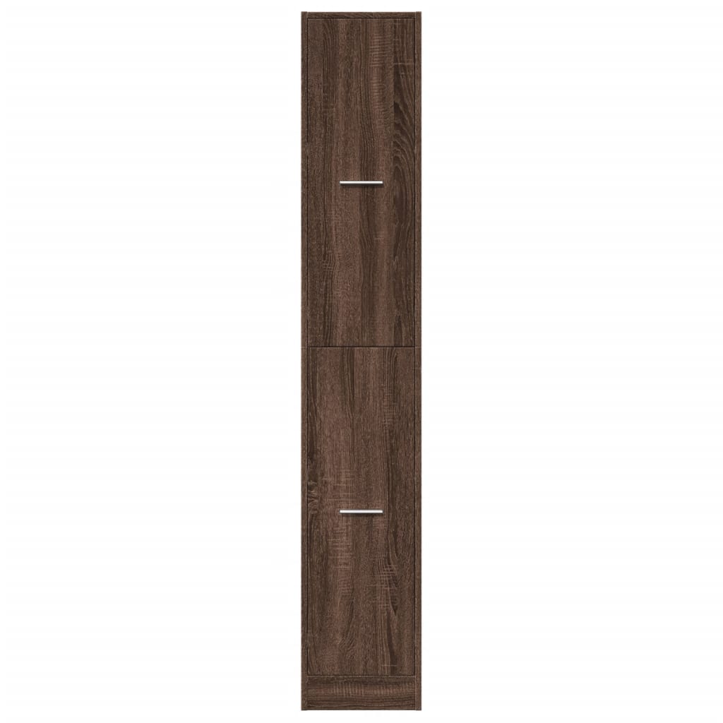 Apothekerskast 30x41x174,5 cm bewerkt hout bruin eikenkleurig