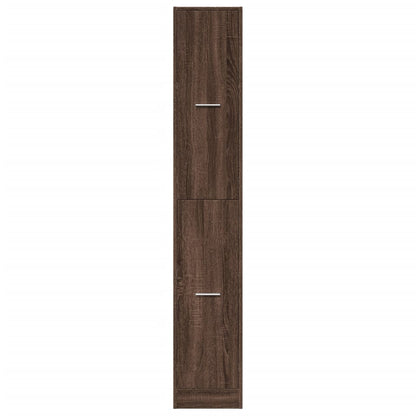Apothekerskast 30x41x174,5 cm bewerkt hout bruin eikenkleurig