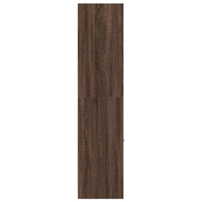 Apothekerskast 30x41x174,5 cm bewerkt hout bruin eikenkleurig