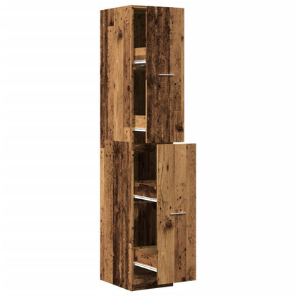 Apothekerskast 30x41x174,5 cm bewerkt hout oud houtkleurig