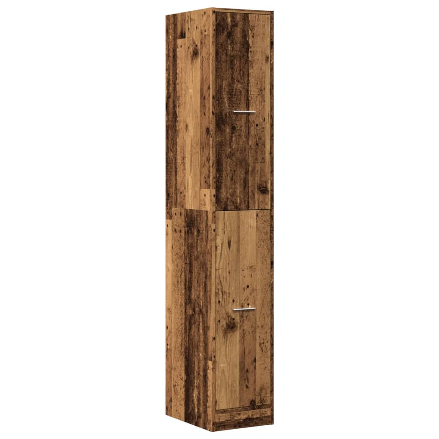 Apothekerskast 30x41x174,5 cm bewerkt hout oud houtkleurig
