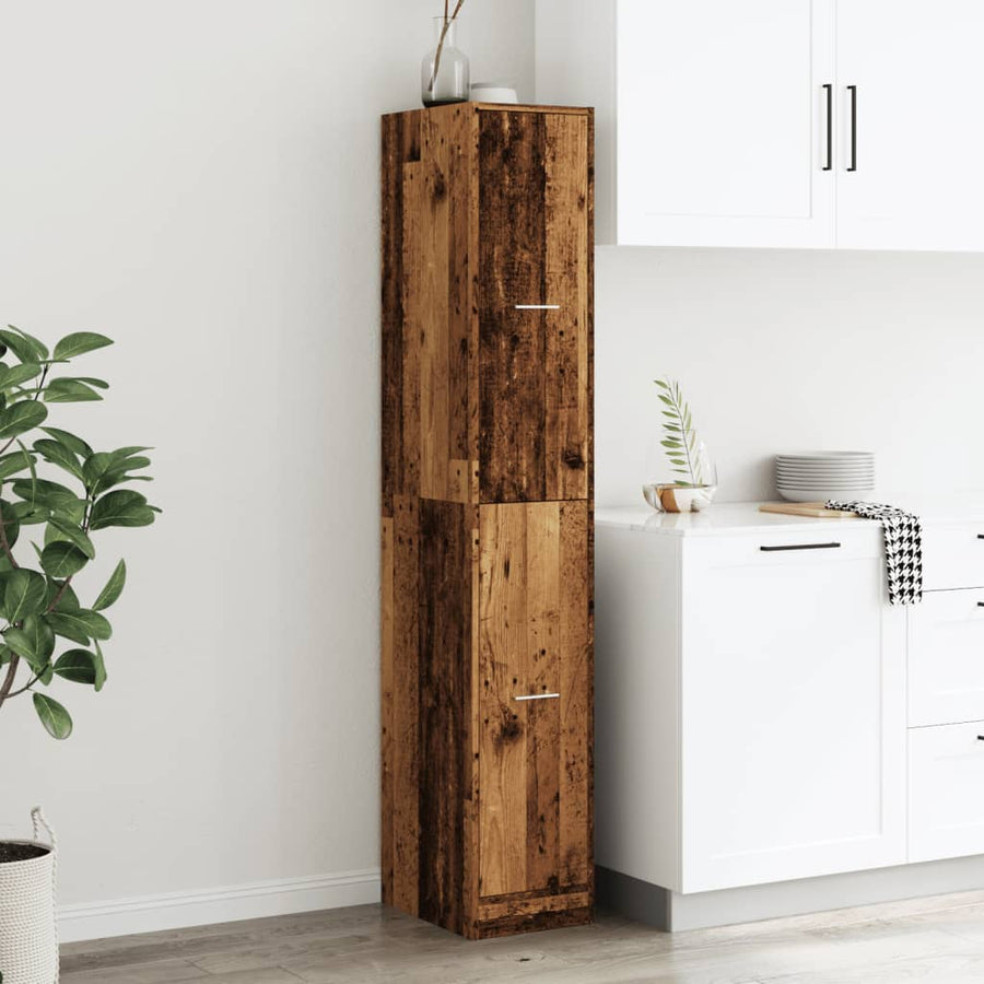 Apothekerskast 30x41x174,5 cm bewerkt hout oud houtkleurig