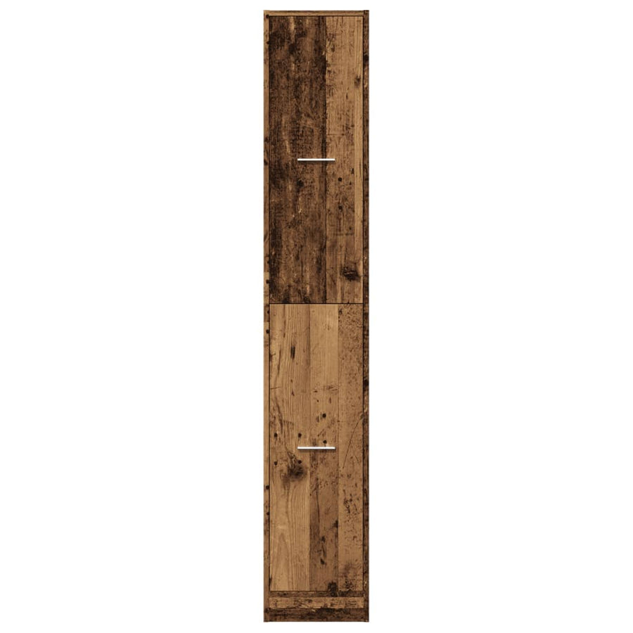 Apothekerskast 30x41x174,5 cm bewerkt hout oud houtkleurig