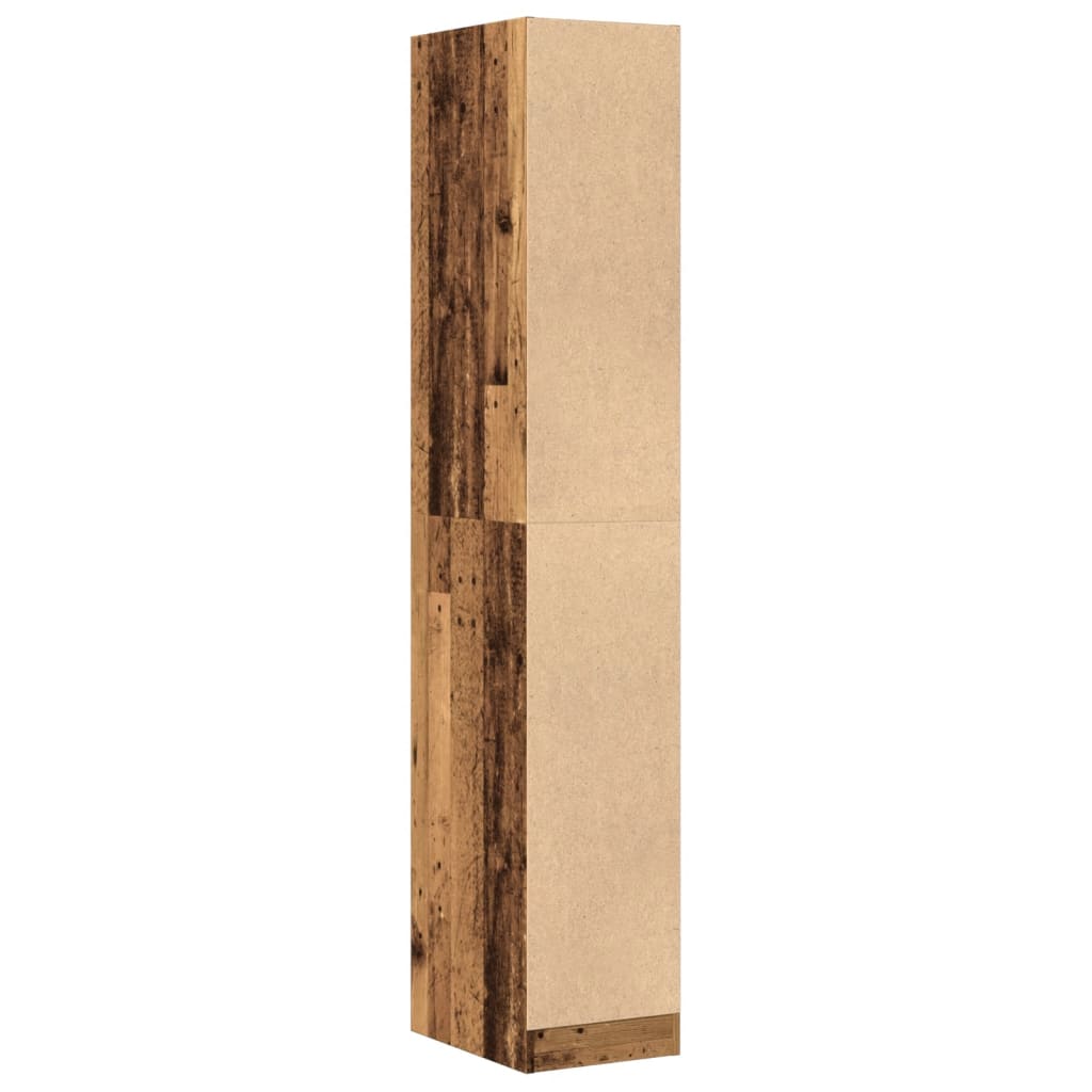 Apothekerskast 30x41x174,5 cm bewerkt hout oud houtkleurig