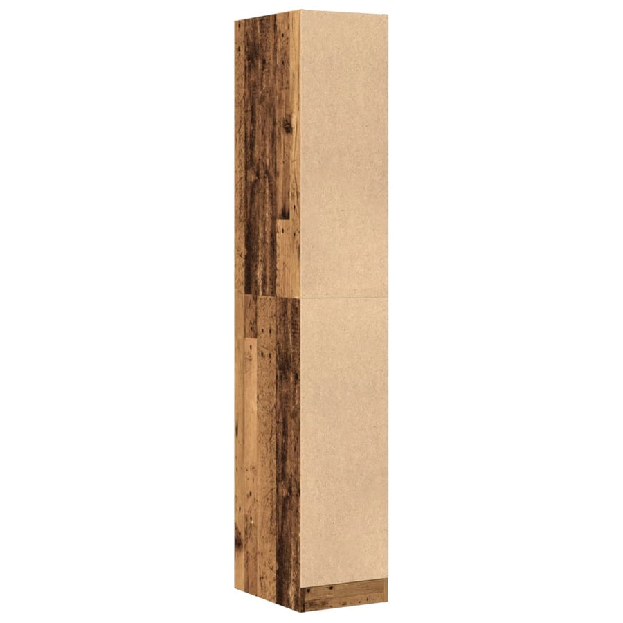 Apothekerskast 30x41x174,5 cm bewerkt hout oud houtkleurig
