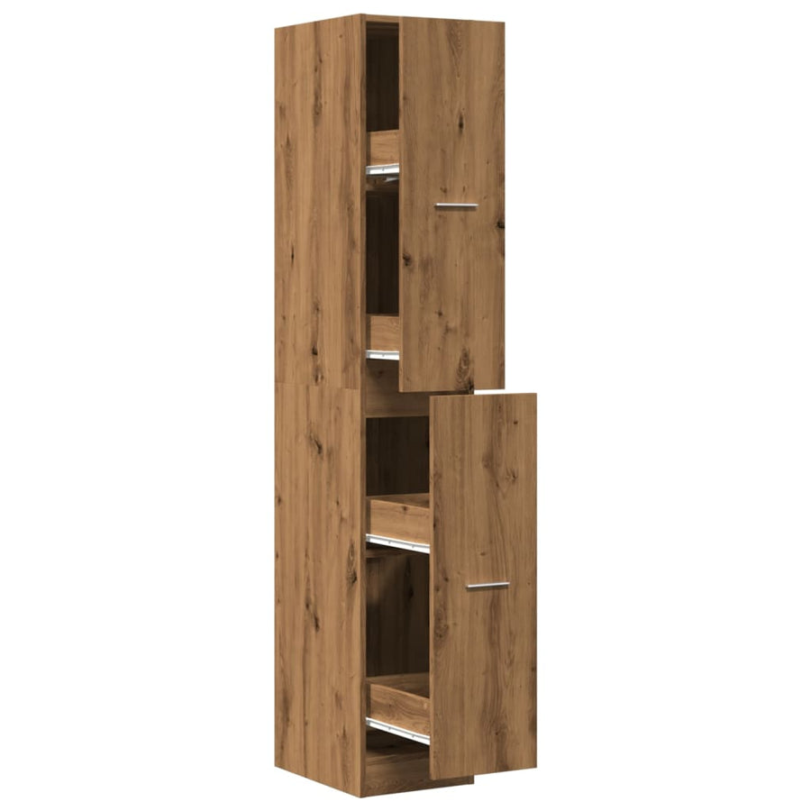 Apothekerskast 30x41x174,5 cm bewerkt hout artisanaal eiken