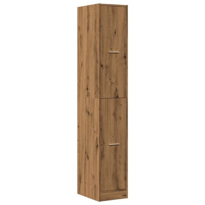 Apothekerskast 30x41x174,5 cm bewerkt hout artisanaal eiken