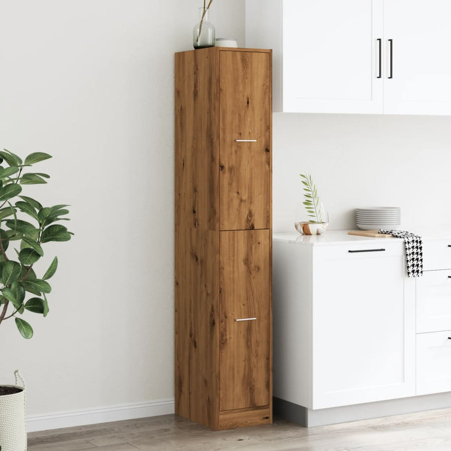 Apothekerskast 30x41x174,5 cm bewerkt hout artisanaal eiken