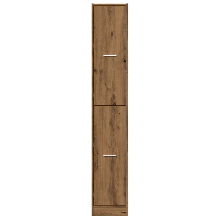 Apothekerskast 30x41x174,5 cm bewerkt hout artisanaal eiken