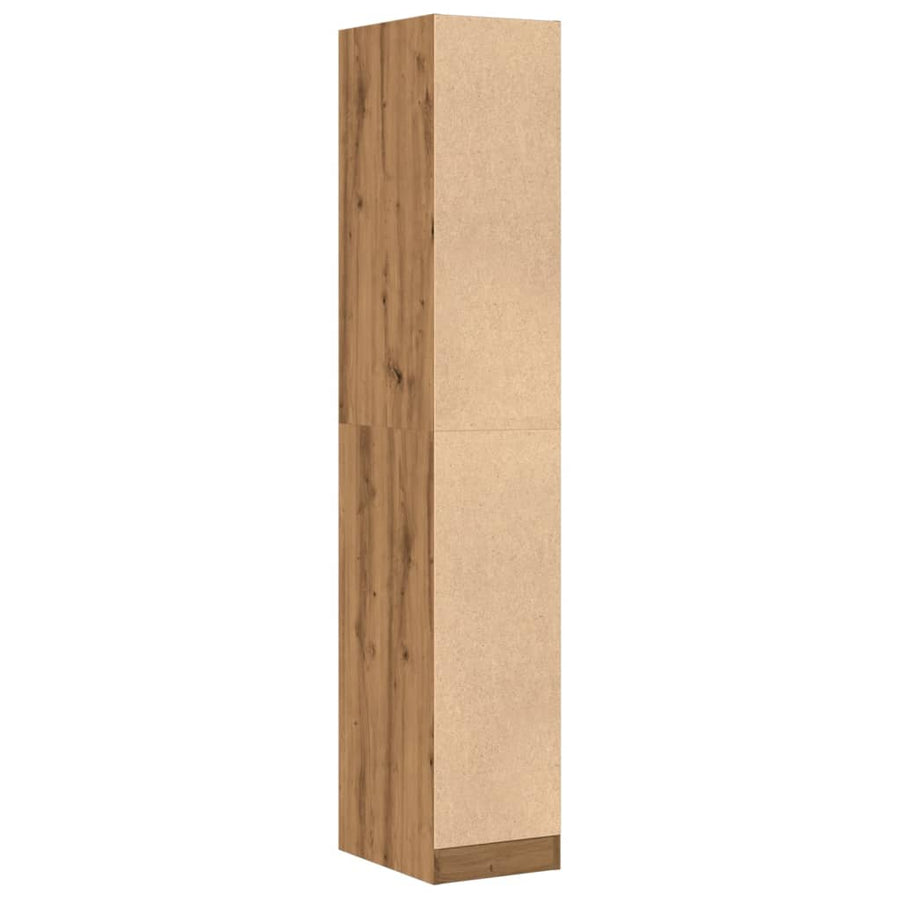 Apothekerskast 30x41x174,5 cm bewerkt hout artisanaal eiken