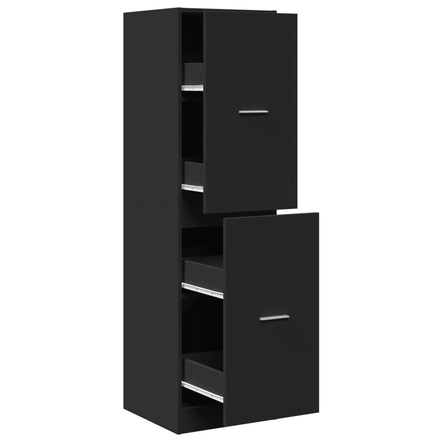 Apothekerskast 40x41x144,5 cm bewerkt hout zwart