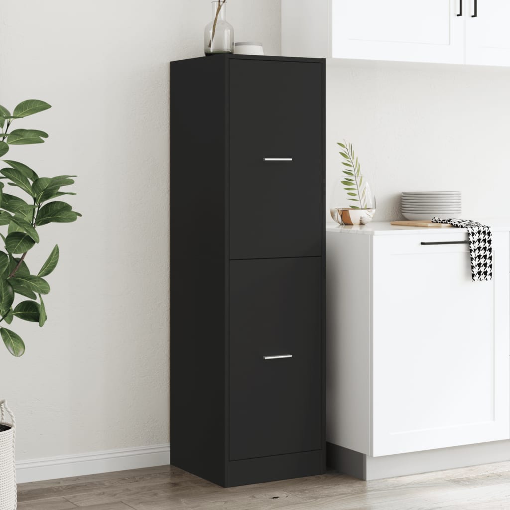 Apothekerskast 40x41x144,5 cm bewerkt hout zwart