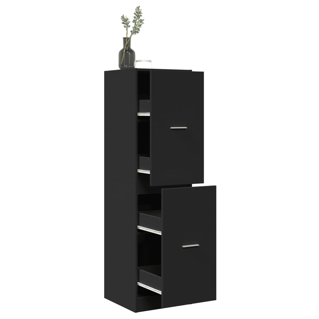 Apothekerskast 40x41x144,5 cm bewerkt hout zwart