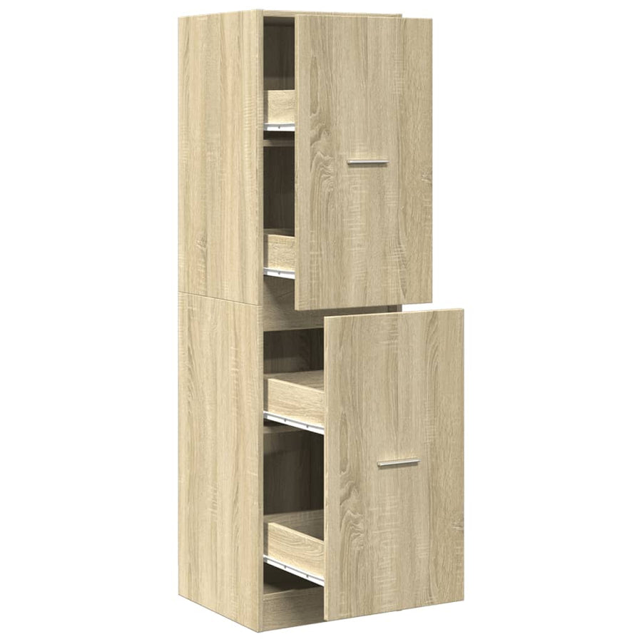 Apothekerskast 40x41x144,5 cm bewerkt hout sonoma eikenkleurig